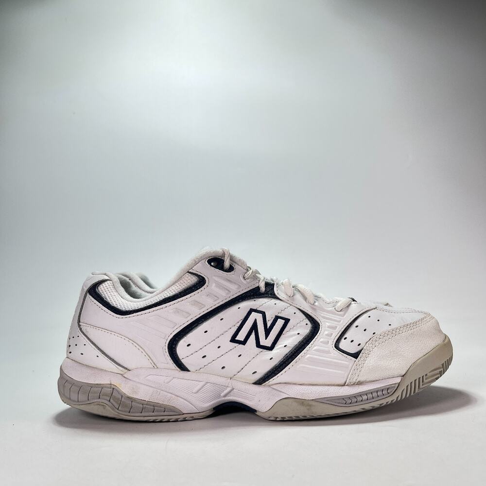 New Balance 654 White Black Low Top Tennis Court Shoes MC654WN Mens Size 10.5 4E